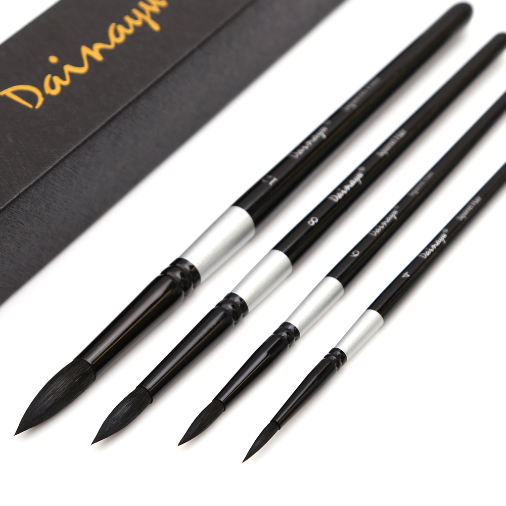 Gouache Paint Set - Dainayw 4 Kuas Tupai Rambut dan