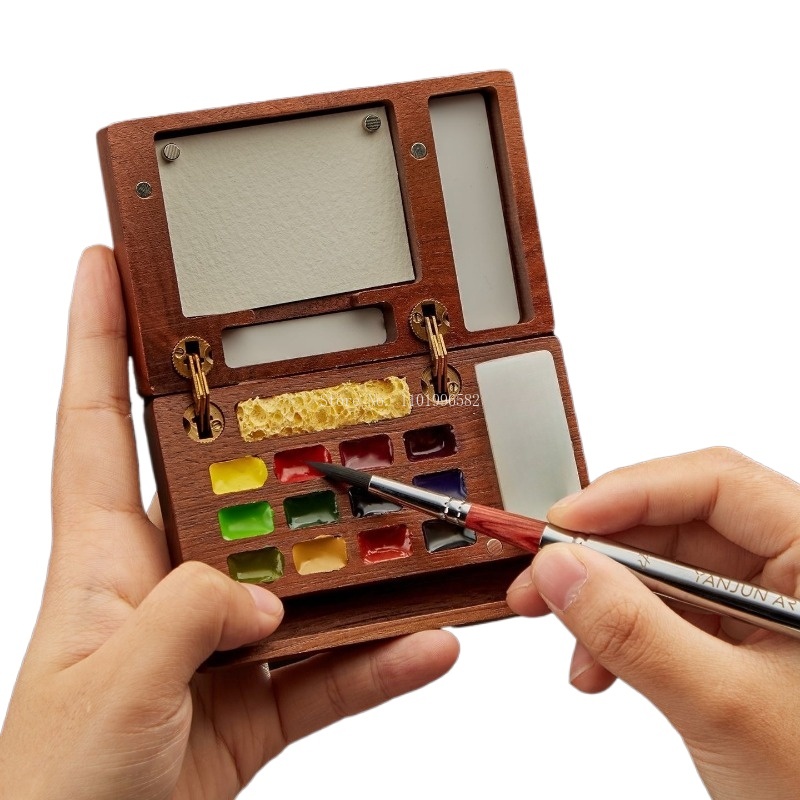 Kotak Lukis Portabel Kayu Soli - Gouache Paint Set ulasan dan harga